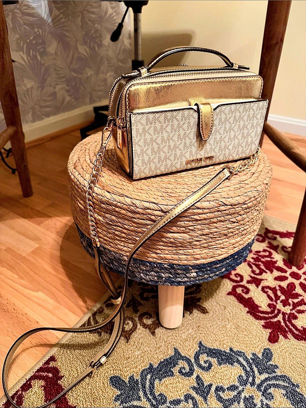 Michael Kors Bryant Small Double Zip Chain Camera Crossbody Bag